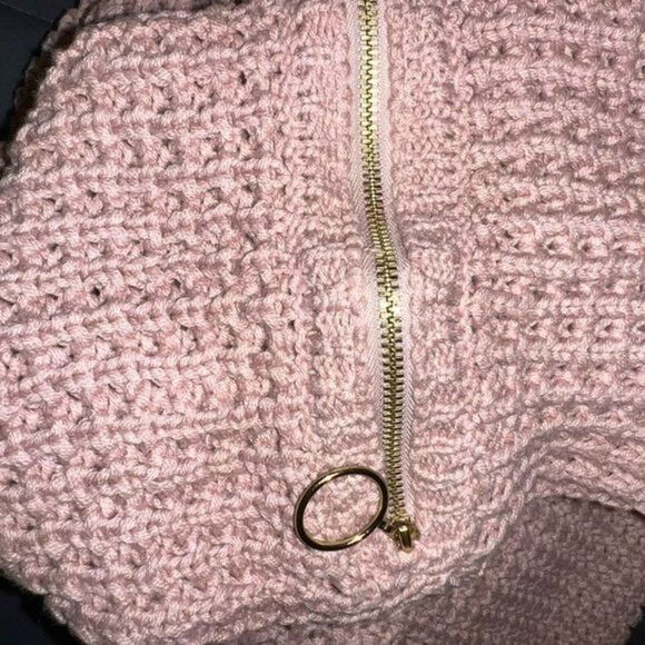 Guess Dalida chunky knit sweater long zipper statement‎ sleeves - Picture 11 of 14